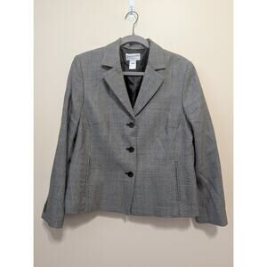 Pendleton Gray Lined Blazer Women Dress Jacket Size 14 100% virgin wool